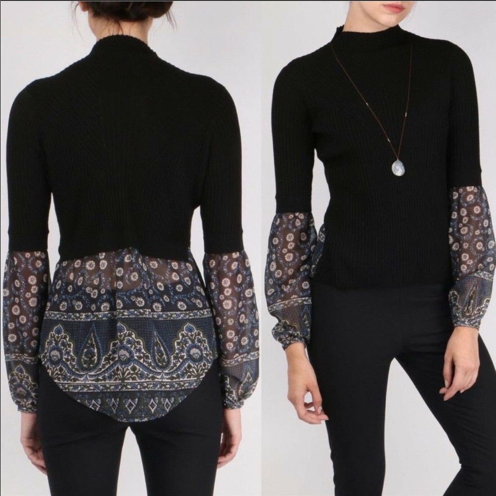 Veronica Beard Moon Mixed Media Sweater
